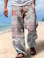 preiswerte Bedruckte Hosen-Herren Hawaiianisch Hosen Hose 3D-Druck Hose mit geradem Bein Mittlere Taillenlinie Elastischer Kordelzug in der Taille Outdoor Strasse Festtage Sommer Frühling Herbst entspannte Passform Unelastisch