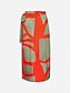 cheap Women&#039;s Skirt-Satin Color Block Elastic Waist Midi Skirt