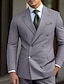 billige Dresser-mørkegrønn svart burgunder bryllupsdresser for menn 2-delt pluss størrelse ensfarget topp jakkeslag slim fit dobbelspent seks-knapper 2024