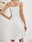abordables vestidos sencillos-Mujer Vestido blanco Vestido Midi Encaje Retazos Ropa de calle Casual Escote en Pico Manga Corta Negro Blanco Rosa Color