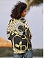 voordelige Damesblouses en -shirts-Dames Overhemd Blouse Luipaard Casual nappi Afdrukken Zwart Lange mouw Modieus Overhemdkraag Lente &amp; Herfst