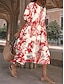 זול שמלות עם הדפס-בגדי ריקוד נשים שמלת קז&#039;ואל פרחוני דפוס צווארון עגול קצר שמלת מידי מסוגנן יומי פגישה (דייט) חצי שרוול קיץ