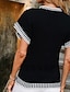 Недорогие Базовые плечевые изделия для женщин-Рубашка Блуза Жен. Черный Белый Лиловый Полотняное плетение Вязаные Для улицы Повседневные Мода Круглый вырез Стандартный S