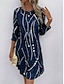 Χαμηλού Κόστους Print Φορέματα-Γυναικεία Πουά Στάμπα Στρογγυλή Ψηλή Λαιμόκοψη Μίνι φόρεμα Μακρυμάνικο Καλοκαίρι Άνοιξη