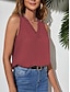 Недорогие Базовые плечевые изделия для женщин-Танк Жен. Черный Белый Красный Полотняное плетение Сексуальные платья Для улицы Повседневные Мода V-образный вырез Стандартный S