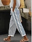 preiswerte Grafik-Unterteile-Damen Hosen Hose Baumwollmischung Seitentaschen Knöchellänge Königliches Blau Frühling Sommer