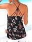 cheap Tank Tops &amp; Camis-Women&#039;s Tank Top Floral Vacation Print Black Sleeveless Casual U Neck Summer