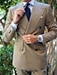 זול חליפות-לבן חאקי קפה אנשיו של חתונה חליפות אחיד סט 2 חלקים עסקים לבוש עבודה גזרה מחוייטת חזה כפול 6 כפתורים 2024