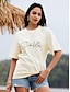 abordables T-shirts Femme-Femme T shirt Tee Coton 100% Coton Marguerite Casual Fin de semaine Imprimer Noir Manche Courte basique Col Rond