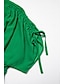 abordables robe décontractée-Robe longue en mousseline de soie pour femmes, col licou, col en V, dos nu, smockée, vert