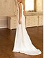 cheap Wedding Dresses-Wedding Dresses Ball Gown Off Shoulder V Neck Regular Straps Sweep / Brush Train Satin Bridal Gowns With Pleats Ruched 2024