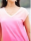 ieftine Bluze &amp; Camisole Damă-Pentru femei Bluză Ombre Gradient de culoare Casual Vacanță Imprimeu Roz Îmbujorat Fără manșon Stilat Neon &amp; Luminos În V Vară