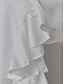 baratos Tops básicos de mulher-Camisa Social Mulheres Preto Branco Verde Claro Tecido Botão Rua Diário Moda Decote V Normal S