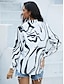 billige Bluser og skjorter til kvinner-Dame Skjorte Bluse Grafisk Avslappet Knapp Trykt mønster Hvit Langermet Elegant Mote Daglig Skjortekrage Høst vinter