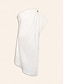 cheap Casual Dress-Lyocell Solid Shirred One Shoulder Asymetric Dress