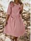 cheap Print Dresses-Women&#039;s Casual Dress Print Crew Neck Midi Dress Stylish Daily Date Half Sleeve Summer