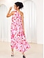 olcso Mintás ruhák-Női Swing ruha Grafika csomózott Félvállas Midi ruha Elegáns Stílusos Vakáció Ujjatlan Nyár
