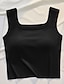 cheap Tank Tops &amp; Camis-Women&#039;s Tank Top Plain Black Sleeveless Basic Square Neck Summer