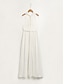 levne ležérní šaty-dámské šifonové bílé ohlávky elegantní maxi šaty