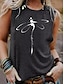 abordables Camisetas y camisolas de mujer-Mujer Camiseta sin mangas Chaleco Animal Diario Vacaciones Estampado Negro Sin Mangas Moderno Cuello Barco Verano