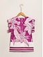cheap Shirts,Tops &amp; Blouses-Tropical Print Top