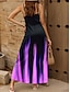 Χαμηλού Κόστους Print Φορέματα-Γυναικεία Σλιπ Φόρεμα Ombre Στάμπα Λεπτές Τιράντες Μακρύ φόρεμα Στυλάτο Διακοπές Αμάνικο Καλοκαίρι
