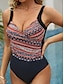 cheap One-piece swimsuits-Women&#039;s Swimwear One Piece Normal Swimsuit Push Up Geometric Strapless Vacation Beach Wear Bathing Suits