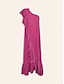 cheap Knit Dress-Ruffle Drawstring Knit Maxi Dress