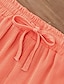 abordables Shorts de mujer-Mujer Chinos Pantalón corto Mezcla de Algodón Corte alto Alta cintura Corto Vino Verano