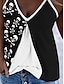 ieftine Bluze &amp; Camisole Damă-Pentru femei Bluză Bloc Culoare Cranii Zilnic Vacanță Imprimeu Negru Fără manșon Casual În V Vară
