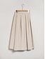זול חצאית נשים-חצאית קפלים של קופסת חאקי בתערובת פשתן לנשים