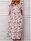 Χαμηλού Κόστους Print Φορέματα-Γυναικεία Φλοράλ Τσέπη Στρογγυλή Ψηλή Λαιμόκοψη Μακρύ Φόρεμα Μάξι Φόρεμα Βοημία Καθημερινά Διακοπές Κοντομάνικο Καλοκαίρι Άνοιξη