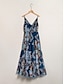 preiswerte Lässiges Kleid mit Aufdruck-Maxikleid mit überkreuztem Quastensaum vorn
