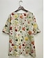 billige T-skjorter til kvinner-Dame Store størrelser T skjorte Blomsternål i krystall Daglig Lysegrønn Kortermet Fritid Crew-hals Alle årstider