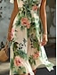 cheap Print Dresses-Women&#039;s Chiffon A Line Dress Floral Tie Front Ruffle V Neck Flounce Sleeve Midi Dress Elegant Casual Wedding Vacation Sleeveless Summer