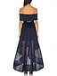 זול שמלות קוקטייל-גזרת A שמלות קוקטייל וינטאג&#039; שמלה אורחת חתונה באורך הקרסול שרוולים קצרים סירה מתחת לכתפיים אורגנזה עם רצועות 2024