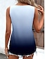 billige Tanks og camisole til kvinner-Dame Camis Nyanse Daglig Feriereise Dusty Blue Ermeløs Daglig V-hals Sommer Vår