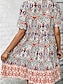 olcso Mintás ruhák-Női hétköznapi ruha Virágos Nyomtatott V-alakú Mini ruha Alkalmi Boho Napi Vakáció Rövid ujjú Nyár