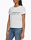 billiga T-shirts för damer-kvinnors t-shirt t-shirt bokstav dagligen svart kort ärm snygg rund hals sommar mors dag