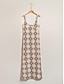 baratos vestido casual estampado-vestido maxi com alça floral geométrica de cetim