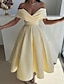 זול שמלות קוקטייל-גזרת A שמלות קוקטייל אלגנטית שמלה חתונה בת מצווה באורך הקרסול ללא שרוולים סירה מתחת לכתפיים שמלה ורודה סאטן עם אסוף 2024