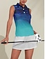 ieftine Colecția de designer-Pentru femei Tricou POLO Albastru Fără manșon Protecție Solară Topuri Vestimenta Golf Doamnelor Haine Ținute Poartă Îmbrăcăminte
