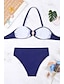 preiswerte Bikini-Sets-Damen Normal Badeanzug Bikinis Bademode 2 teilig Glatt Strandbekleidung Sommer Badeanzüge