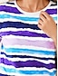 economico T-Shirt da donna-Per donna maglietta Colorato a macchie A strisce Giornaliero Moda Manica corta Girocollo Viola Estate