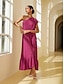 זול Knit Dress-שמלת מקסי סריג עם שרוך סלסול