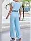 ieftine Bluze simple pentru femei-Rezervor A stabilit Pentru femei Galben Albastru piscină Trifoi Simplu Cordon 2 bucăți Stradă Zilnic Modă Rotund Fit regulat S