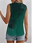 abordables Camisetas y camisolas de mujer-Mujer Camiseta sin mangas Chaleco Ombre Animal Sin Mangas Cuello Barco Verde Trébol Verano