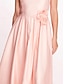 preiswerte Abendkleider-A-Linie Abendkleider Elegant Kleid Formal Knöchellänge Ärmellos Quadratischer Ausschnitt Satin mit Blumenmuster Tasche 2024