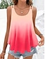 cheap Tank Tops &amp; Camis-Women&#039;s Tank Top Camisole Ombre Color Gradient Print Vacation Stylish Casual Sleeveless U Neck Pink Summer