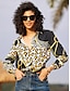 abordables Blusas y camisas de mujer-Mujer Camisa Blusa Leopardo Casual Botón Estampado Negro Manga Larga Moda Cuello Camisero Primavera &amp; Otoño
